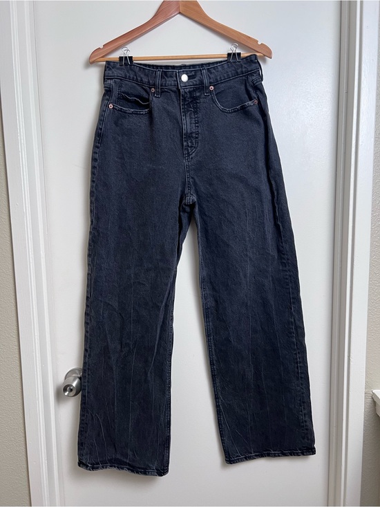 Old Navy Denim - Old Navy Extra High Rise Curvy Sky-Hi Wide Leg Black Jeans Size 8